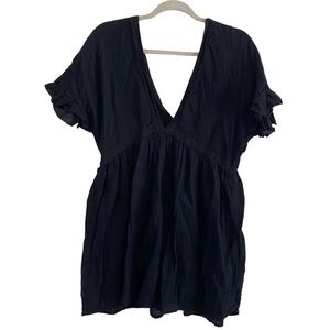 Urban outfitters black cotton swim coverup Medium